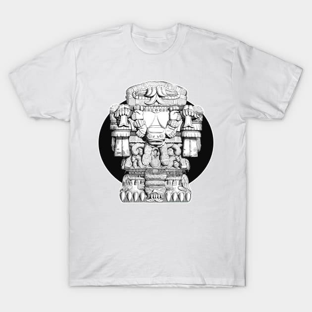 Idol historical vintage cult figure. God of the Americas. T-Shirt by Marccelus